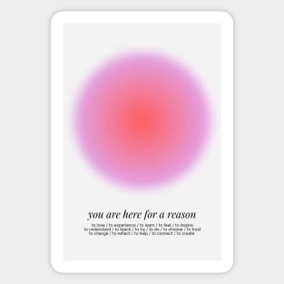 Positive Affirmation Well-Being Pink Gradient Aura Aesthetic Sticker